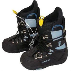 Burton Progression Snowboard Boots Linered Black Blue Women's 5 5.5 6 or 7
